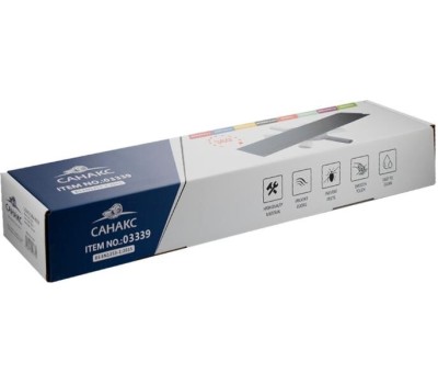 САНАКС - Трап 600 х 70 мм, с бортиком для плитки, из нержавеющей стали, горизонтальное подключение 360º, с сухим и гидрозатворами, цвет ЧЁРНЫЙ. 03339