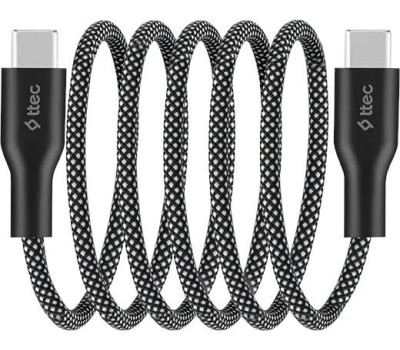 TTEC Кабель с магнитным креплением Braided USB-C-USB-C Magnetic 60W Fast Charging&Data Cable. Длина: 100см. Цвет: черный