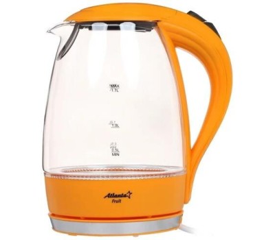 Чайник электрический ATLANTA ATH-2461 оранжевый стекло