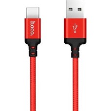 Кабель HOCO (6957531062875) X14 USB (m)-Type-C (m) 1.0м - красный/черный