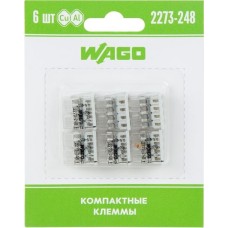 Электроустановочные изделия WAGO (07-5145-06) СЕРИЯ 2273-248 КОМПАКТНАЯ 8-ПРОВОДНАЯ КЛЕММА, 6 ШТУК