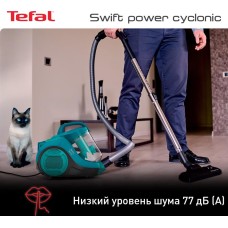TEFAL Пылесос Swift Power Cyclonic TW2922EA, 750Вт, бирюзовый/черный [7211005022]