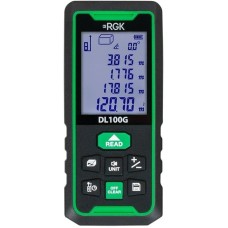 RGK Лазерный дальномер DL100G, 2 класс лазера, 535нм, луч зеленый [778190]