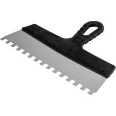 SPARTA Шпатель из нержавеющей стали, 300 мм, зуб 10 х 10 мм, пластмассовая ручка 85130