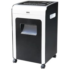 DELI Шредер E9917-EU черный/белый с автоподачей (секр.P-4) фрагменты 16лист. 31лтр. скрепки скобы пл.карты CD