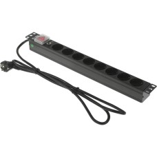 LANMASTER Блок распределения питания TWT-PDU19-16A8P-1.8 гор.размещ. 8xSchuko базовые 16A Schuko 1.8м