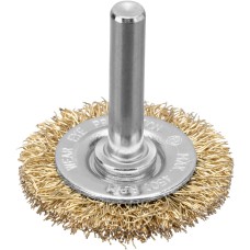 MATRIX Щетка для дрели, 40 мм, плоская со шпилькой, латунированная витая проволока 74442