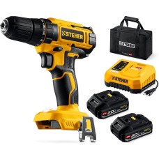 STEHER 20 В, 40 Н·м, 2 АКБ LMS (2 А·ч), дрель-шуруповерт, сумка (CD-40-22)