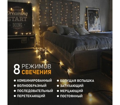Электрогирлянды NEON-NIGHT (235-036) Гирлянда Светодиодный Дождь 1, 5х1, 5м тепло-белый