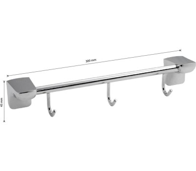 Аксессуары для ванной комнаты и туалета TITAN 77204 Вешалка с тремя крючками прямая