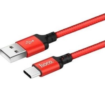 Кабель HOCO (6957531062875) X14 USB (m)-Type-C (m) 1.0м - красный/черный