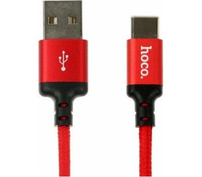 Кабель HOCO (6957531062875) X14 USB (m)-Type-C (m) 1.0м - красный/черный