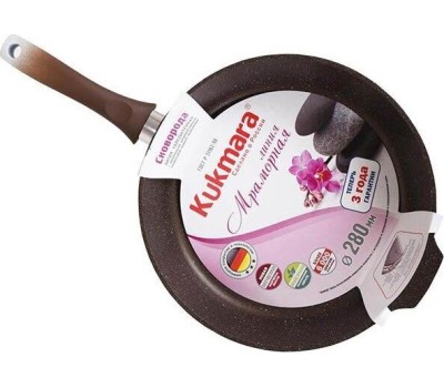 Сковорода KUKMARA смт283а а/пр литая 28см съемн/руч Темный мрамор