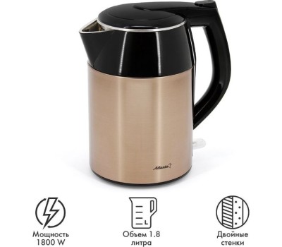 Чайник ATLANTA ATH-2446 (BLACK) Чайник двухстенный электрический