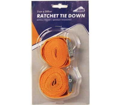 Стяжка груза NOVA BRIGHT ленточная 2,5 см х 2,5 м, в блистере, с фиксатором (2 шт.) 39372