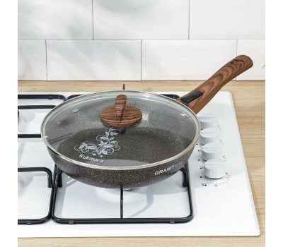 Сковорода KUKMARA сгг263а а/пр литая 26см съемн/руч стекл/кр Granit ultra blue