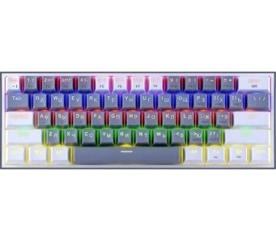 Клавиатура REDRAGON (70675) Fizz Радужн,61 клав,тих,серо-бел.