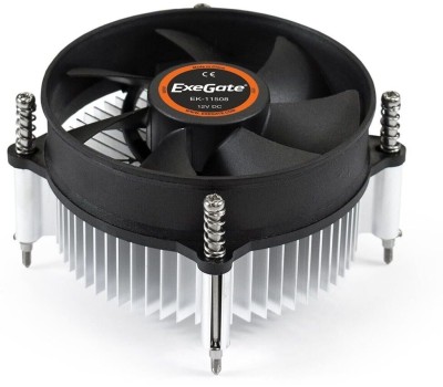 EXEGATE EX286138RUS Кулер EK-11508 (Al, LGA1150/1151/1155/1156/1200, TDP 75W, Fan 90mm, 2200RPM, Hydro bearing, 3pin, 22db, 285г, с термопастой, на ви