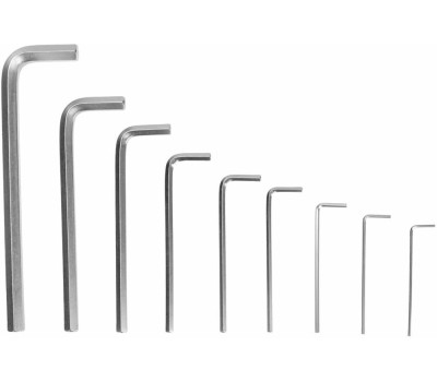 Имбусовый ключ KRANZ (KR-12-5213) Набор ключей имбусовых HEX 2,0-12 мм, CrV, 9 шт., удлиненные