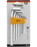 Имбусовый ключ KRANZ (KR-12-5213) Набор ключей имбусовых HEX 2,0-12 мм, CrV, 9 шт., удлиненные
