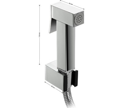 Набор для биде GFMARK 20615 Набор для биде - квадратная гигиеническая лейка, шланг, кронштейн, из нержавеющей стали, в блистере. Цвет ХРОМ