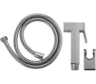 Набор для биде GFMARK 20615 Набор для биде - квадратная гигиеническая лейка, шланг, кронштейн, из нержавеющей стали, в блистере. Цвет ХРОМ