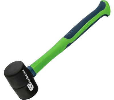 Киянка СИБРТЕХ Киянка резиновая, 225 г, черная резина, фибергласовая рукоятка 11163