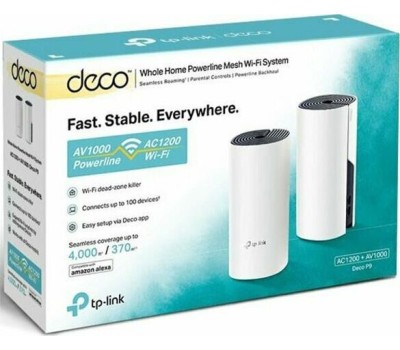 TP-LINK Бесшовный Mesh роутер DECO P9(2-PACK), Wi-Fi 5, AC1200, 2.4/5ГГц, 2 WAN/LAN, белый, 2 шт. в комплекте