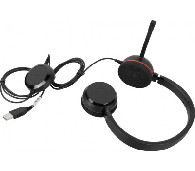JABRA Гарнитура Evolve 20 MS Stereo, для контактных центров, накладные, проводные, черный [4999-823-109]