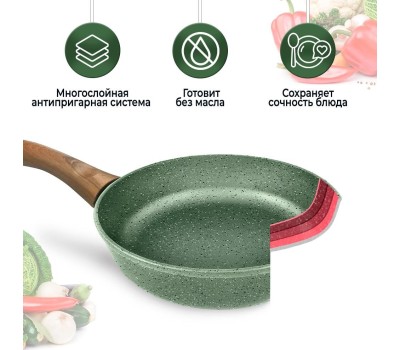 Сковорода НЕВА МЕТАЛЛ ПОСУДА Сковорода а/пр литая 20см Eco Way ТМ НМП