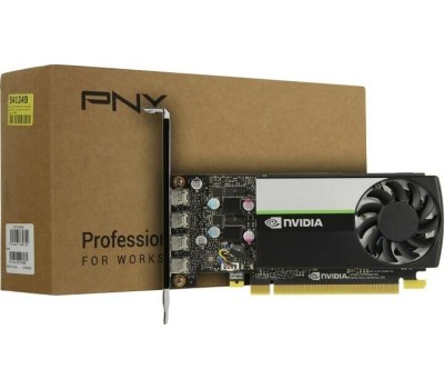 Видеокарта PNY Видеокарта NVIDIA T1000 T1000 4ГБ GDDR6, Low Profile, Bulk [vcnt1000-sb]