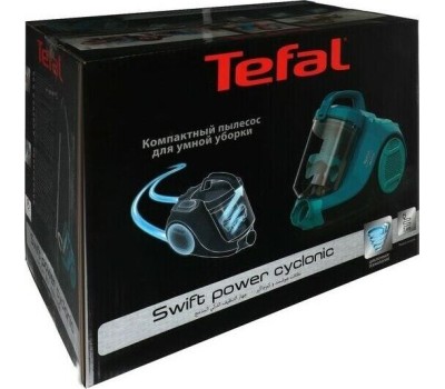 TEFAL Пылесос Swift Power Cyclonic TW2922EA, 750Вт, бирюзовый/черный [7211005022]