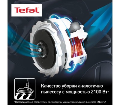 TEFAL Пылесос Swift Power Cyclonic TW2922EA, 750Вт, бирюзовый/черный [7211005022]