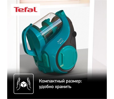 TEFAL Пылесос Swift Power Cyclonic TW2922EA, 750Вт, бирюзовый/черный [7211005022]