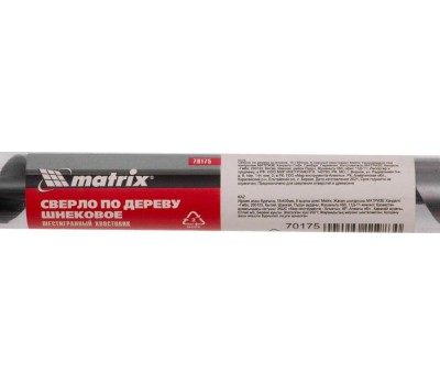Сверло MATRIX Сверло по дереву шнековое, 18 х 600 мм, шестигранный хвостовик 70175