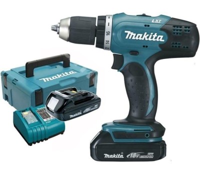 MAKITA Ударная дрель-шуруповерт DHP453SYE, 1.5Ач, с двумя аккумуляторами