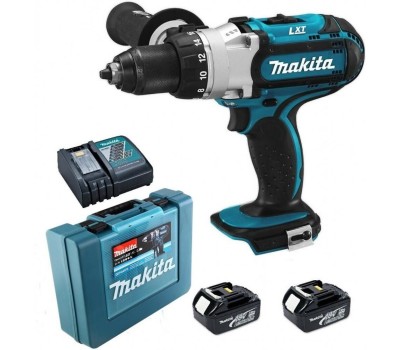Дрель-шуруповерт MAKITA Дрель-шуруповерт DDF451RFE, 3Ач, с двумя аккумуляторами