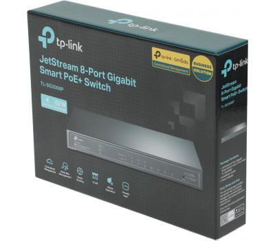 TP-LINK SMB TP-Link SG2008P Коммутатор JetStream Smart с 8 гигабитными портами (4 порта PoE+)