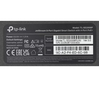 TP-LINK SMB TP-Link SG2008P Коммутатор JetStream Smart с 8 гигабитными портами (4 порта PoE+)