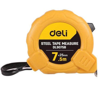 Рулетка DELI Рулетка DL9075B 7,5м*25мм, метрическая, ударопрочный корпус