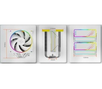 ID-COOLING Вентилятор Cooler FROZN A620 ARGB WHITE 270W/ Intel 1700, 12*, 115*, AMD AM5, AM4/ Screws