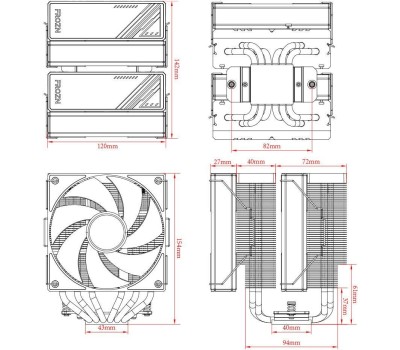 ID-COOLING Вентилятор Cooler FROZN A620 ARGB WHITE 270W/ Intel 1700, 12*, 115*, AMD AM5, AM4/ Screws