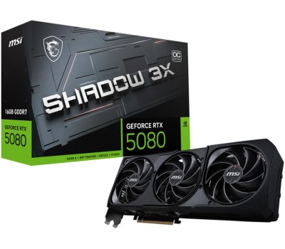 Видеокарта MSI Видеокарта NVIDIA GeForce RTX 5080 RTX 5080 16G SHADOW 3X 16ГБ Shadow 3X, GDDR7, Ret