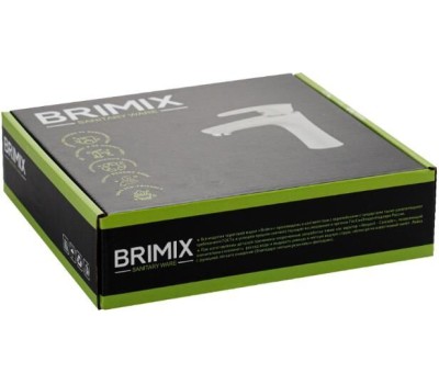 BRIMIX - Смеситель на раковину, БЕЗ ГИБКОЙ ПОДВОДКИ, шаровый из высокопрочного АБС пластика, цвет БЕЛЫЙ. 5971-1