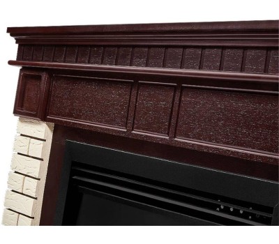 Камин электрический ELECTROLUX Каминокомплект: Очаг EFP/P-3020LS N, портал Bricks 30 камень бежевый, шпон темный дуб
