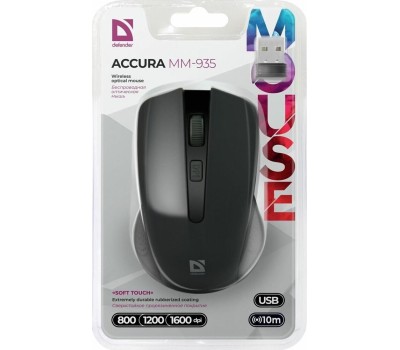 Мышь беспроводная DEFENDER (52935) ACCURA MM-935 черный