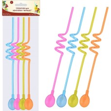 Трубочки для коктейля с ложечкой 