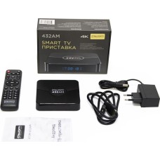 Приставка Смарт ТВ ATOM-432AM (Android TV Box), Amlogic S905W2, 4/32Gb, ВТ, дисплей, АTOM