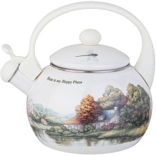 AGNESS 943-064 ЧАЙНИК ЭМАЛИРОВАННЫЙ СО СВИСТКОМ, 2,2 Л