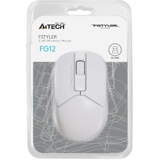A4TECH Мышь Fstyler FG12S белый оптическая 1200dpi silent беспров. USB 3but